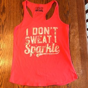 Chin-Up “I don’t sweat I sparkle” Razorback tank